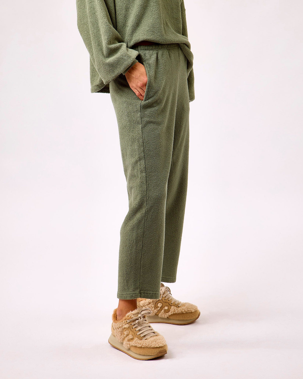 Clay Green Boby Textured Joggers