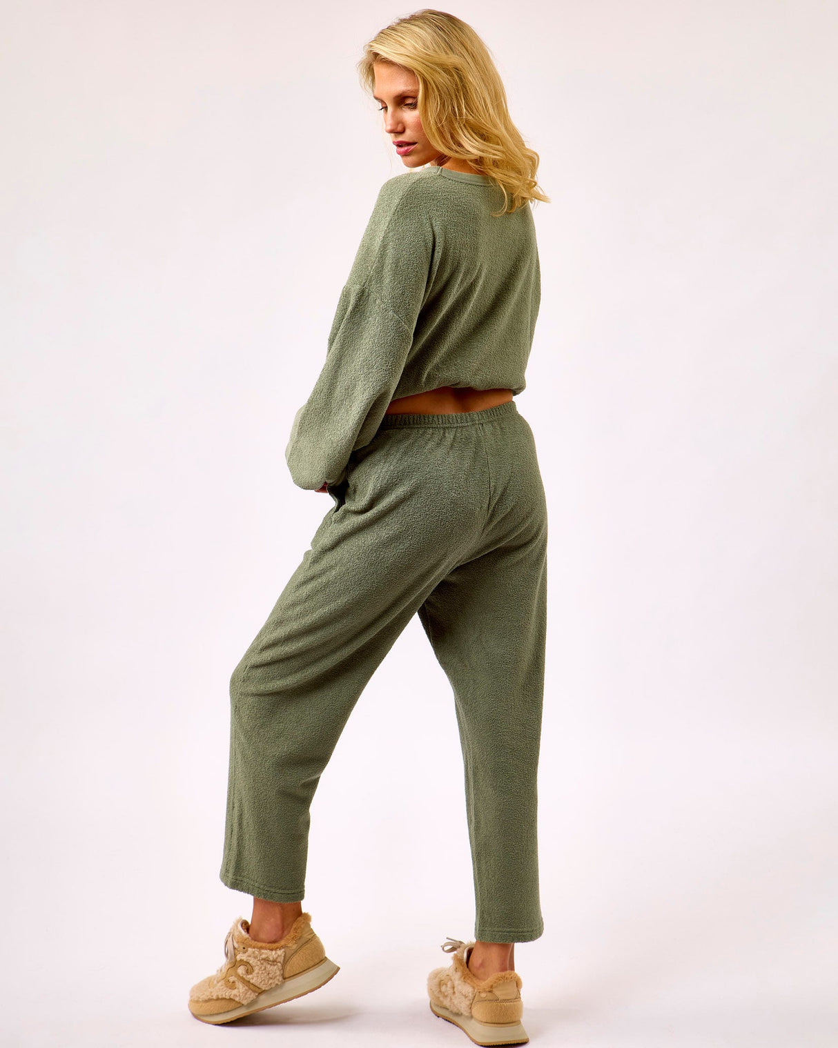 Clay Green Boby Textured Joggers