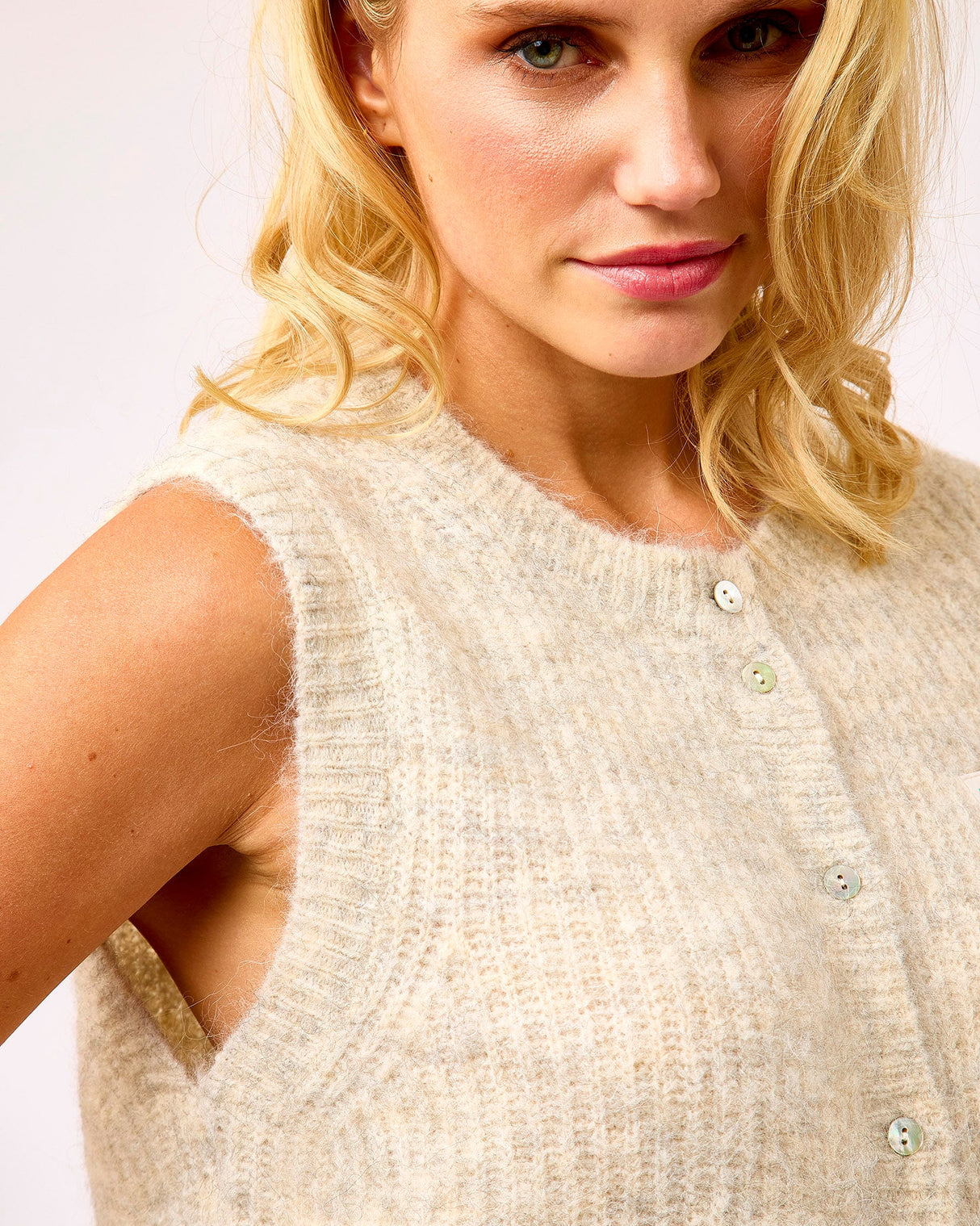 Powder Grey East Cardigan Vest
