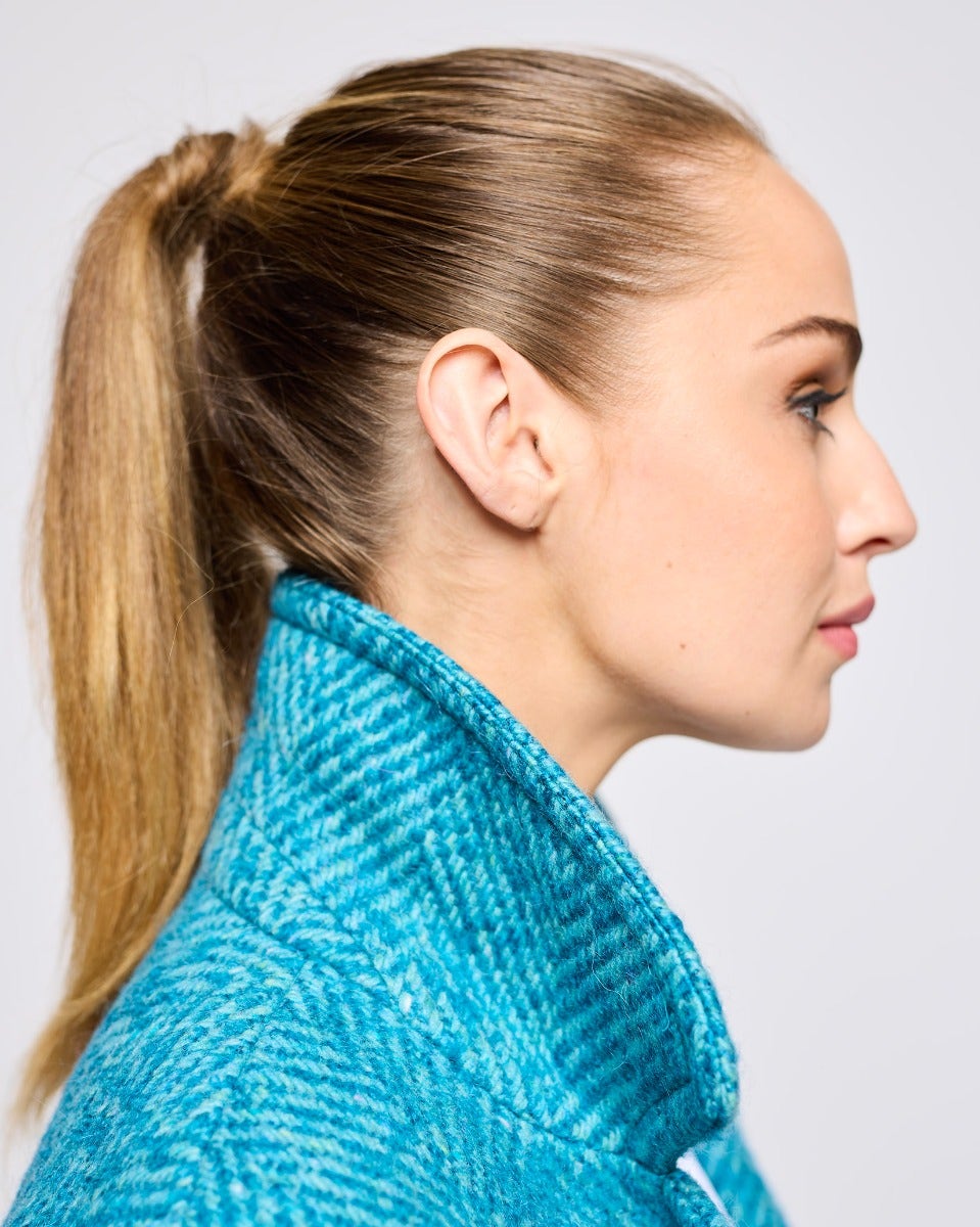 Turquoise Light Donegal Wool & Mohair Coat