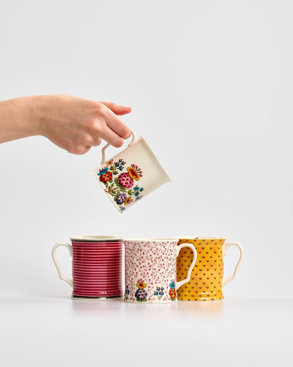 Pink Stripe Secret Garden Mug
