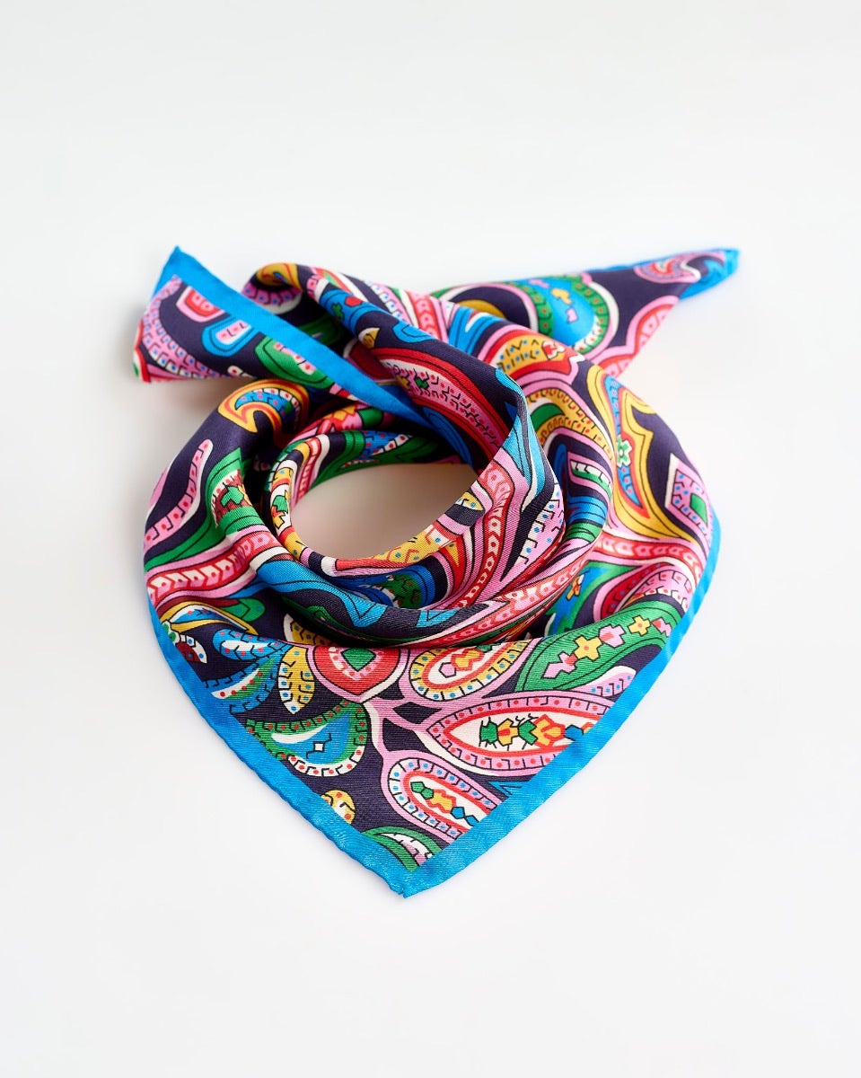 Hendrix Paisley 100% Silk Scarf
