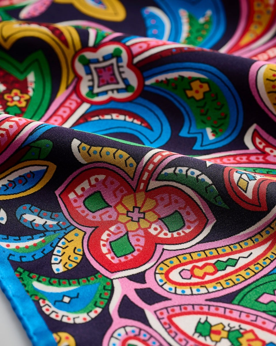 Hendrix Paisley 100% Silk Scarf