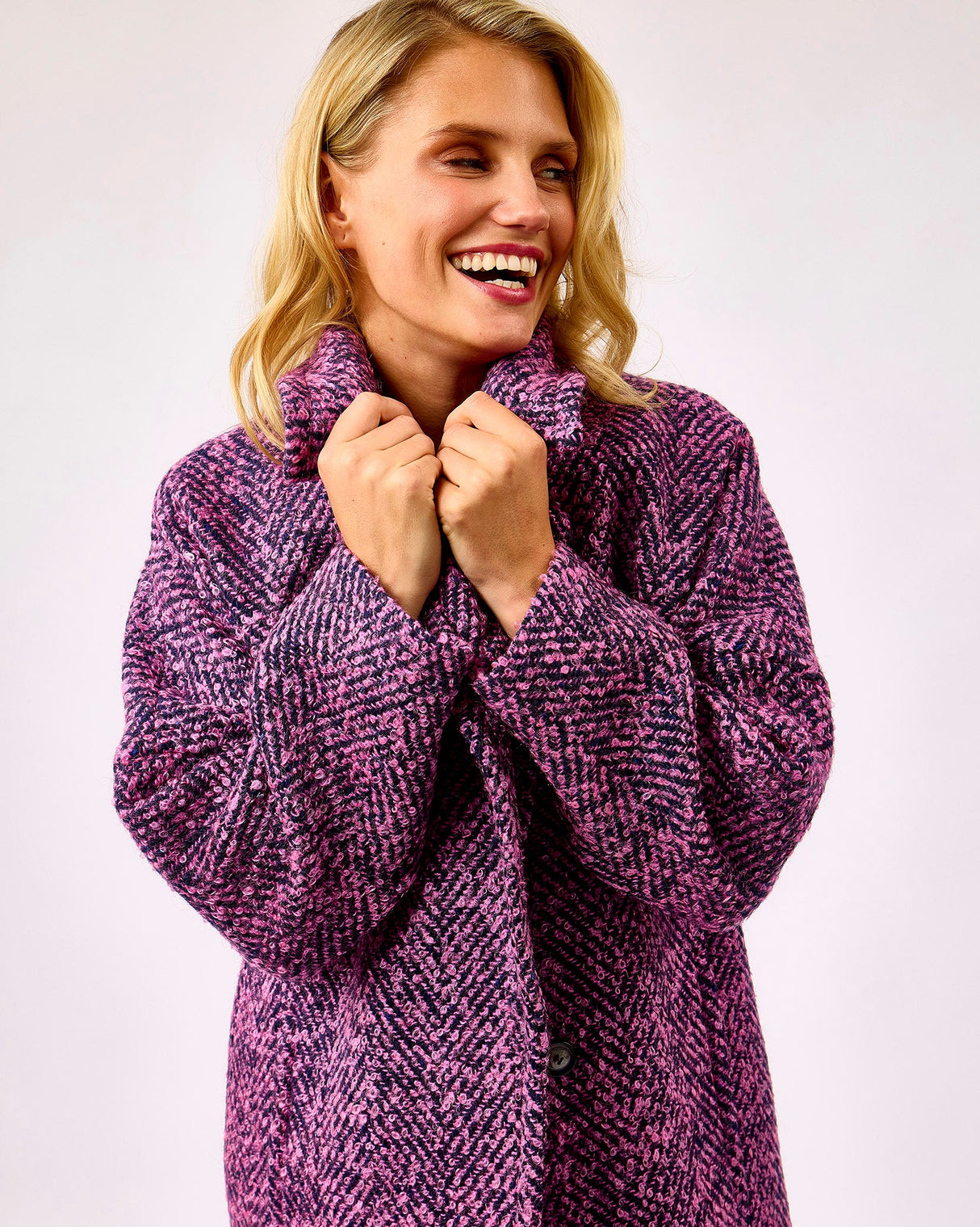 Oh My My Coastal Bloom Donegal Wool & Mohair Coat