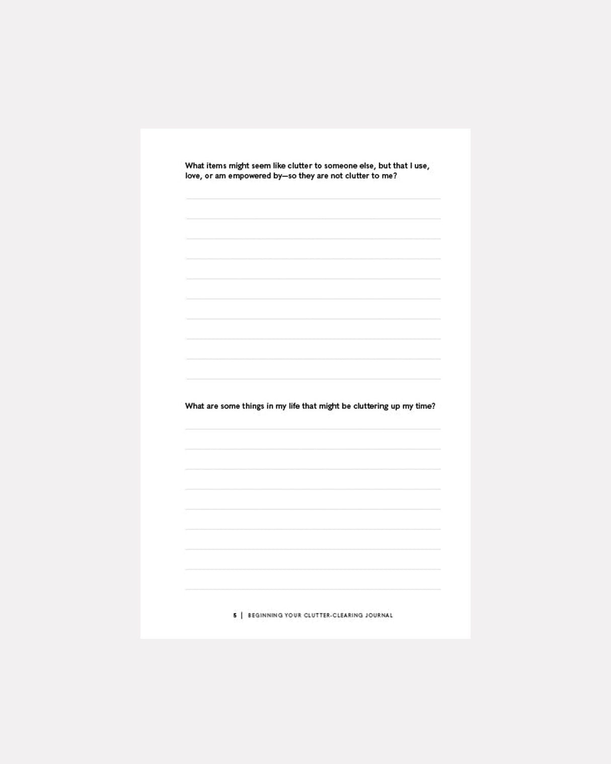 The Sacred Clutter Clearing Journal