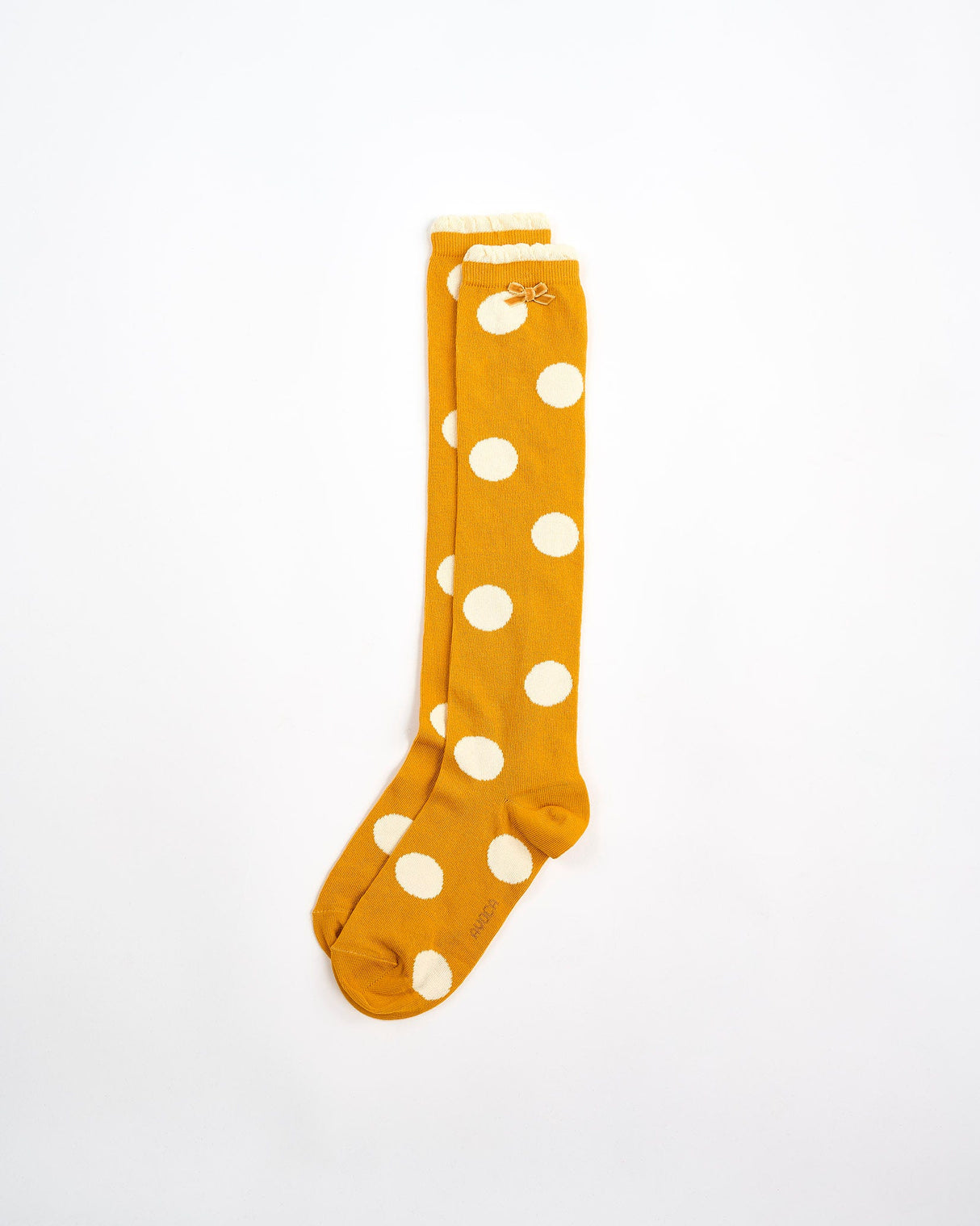 Mustard-Polka-Dot-Knee-Socks