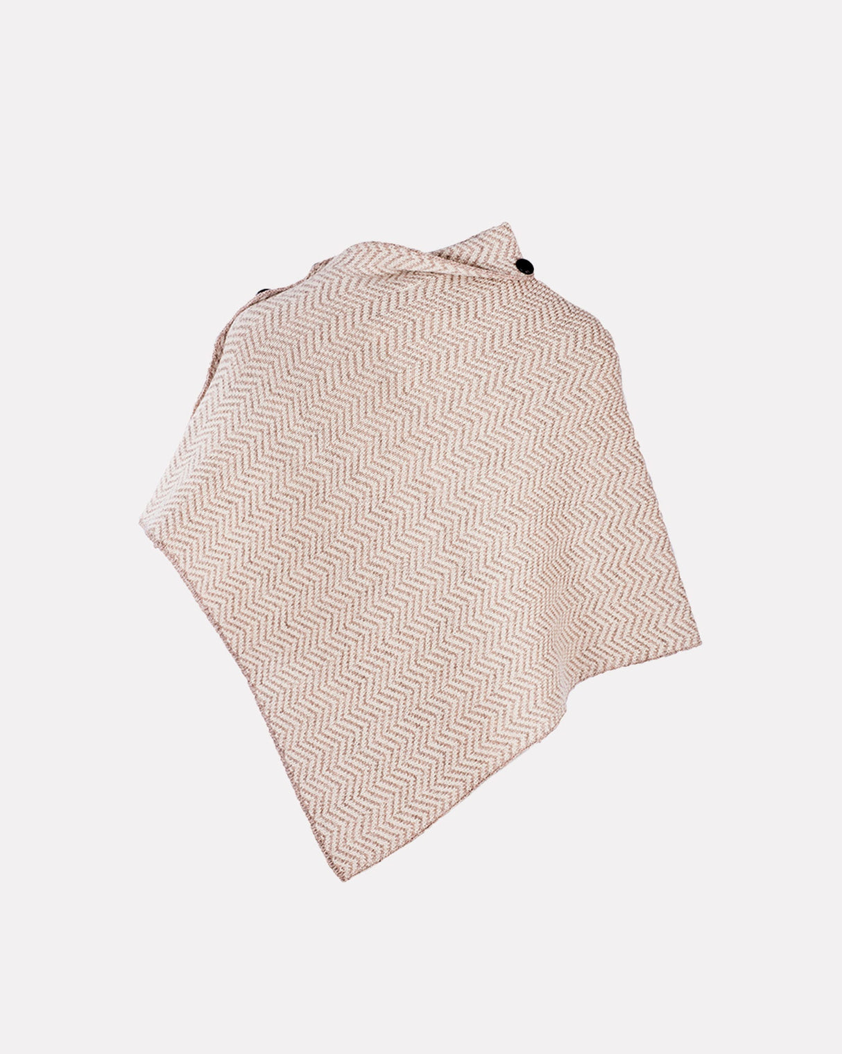 Beige-Aran-Merino-Wool-Herringbone-Poncho