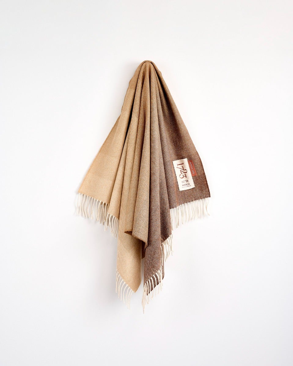 Ombre Camel Cashmere Blend Baby Blanket