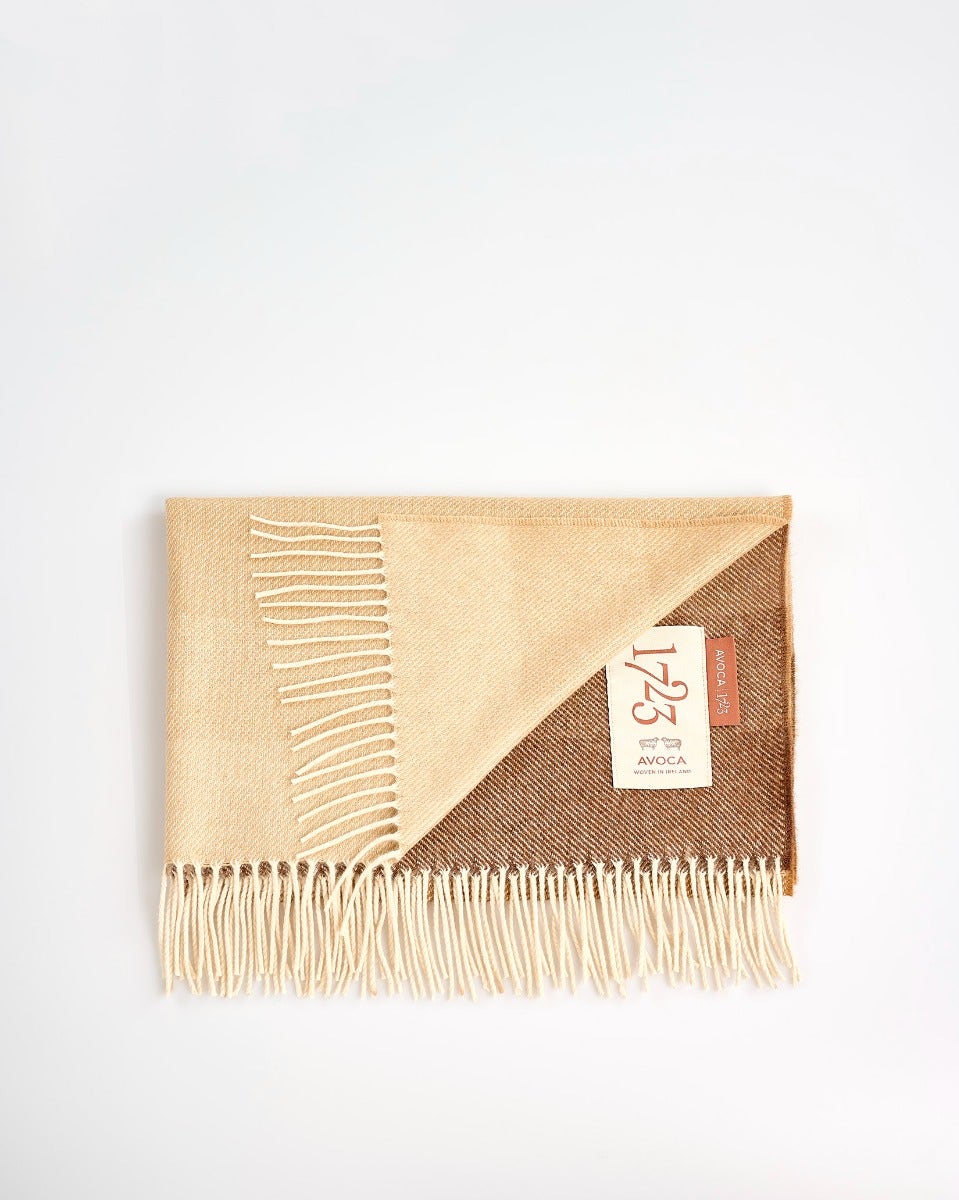 Ombre Camel Cashmere Blend Baby Blanket