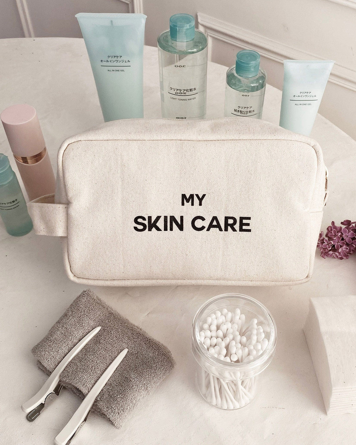 Cream 'My Skincare' Organising Pouch