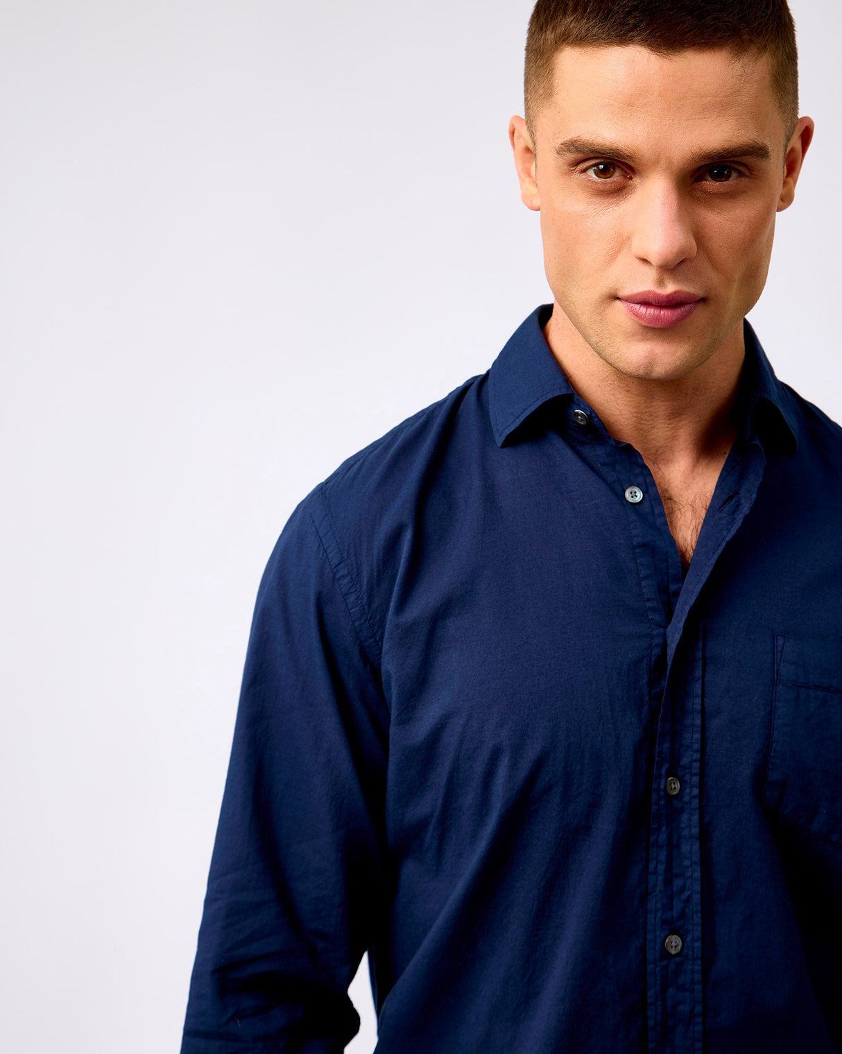 Navy Paul-Pat Cotton Shirt