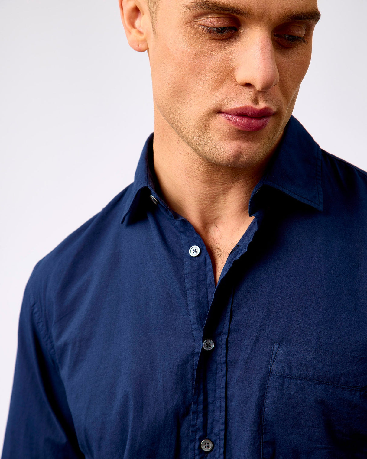 Navy Paul-Pat Cotton Shirt