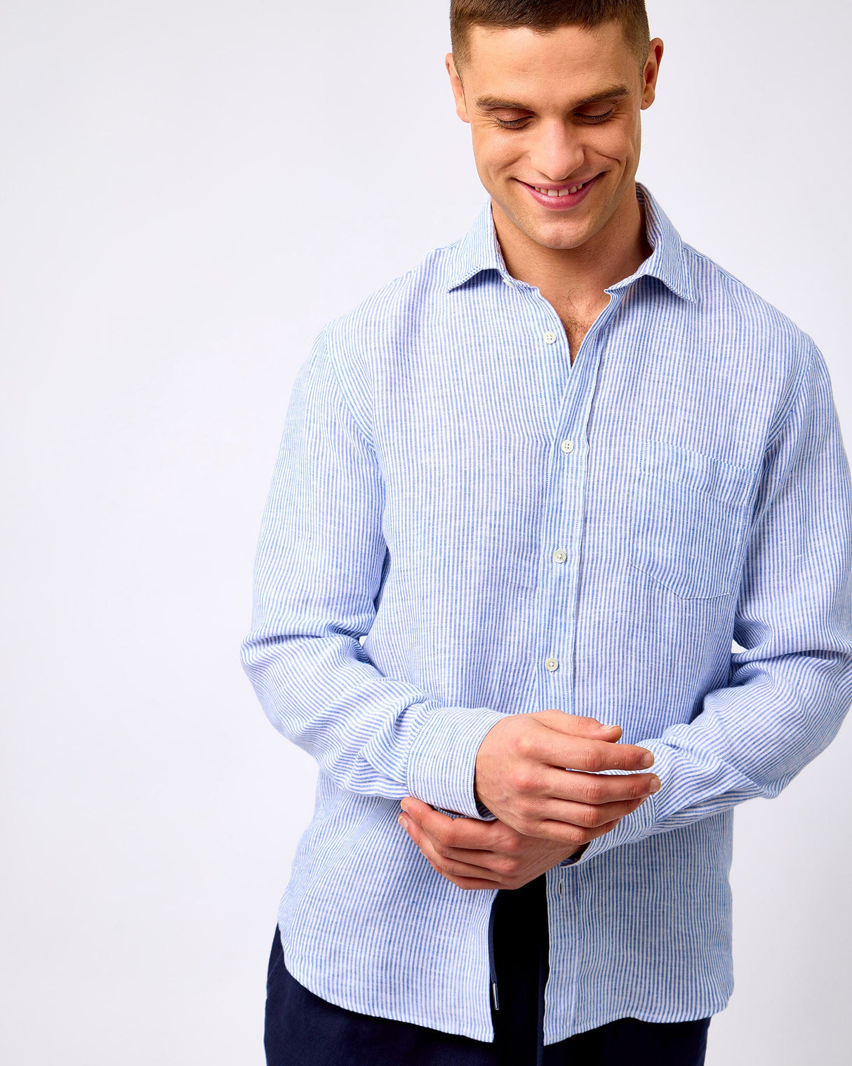 Blue-&-White-Stripe-Linen-Paul-Shirt