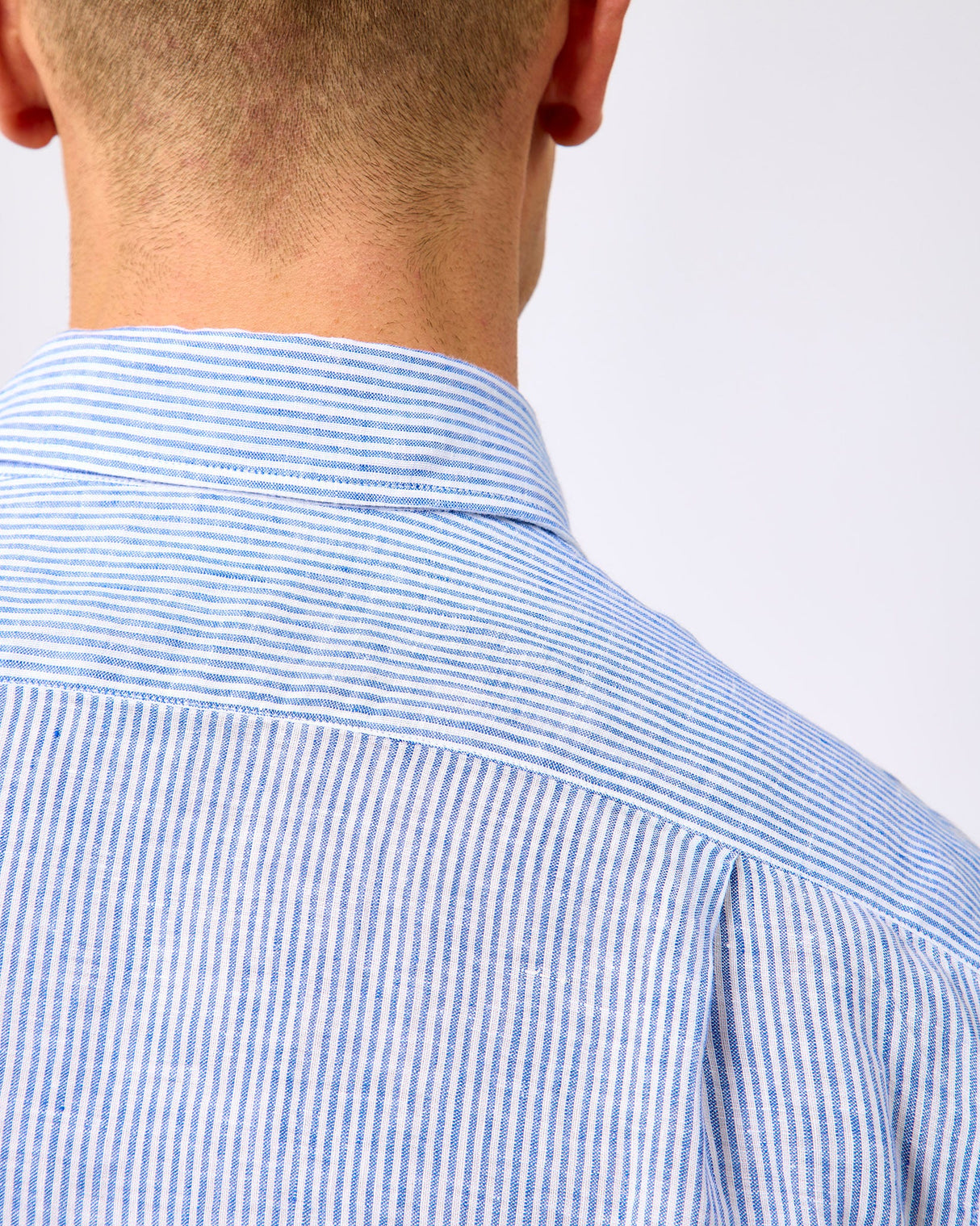 Blue & White Stripe Linen Paul Shirt
