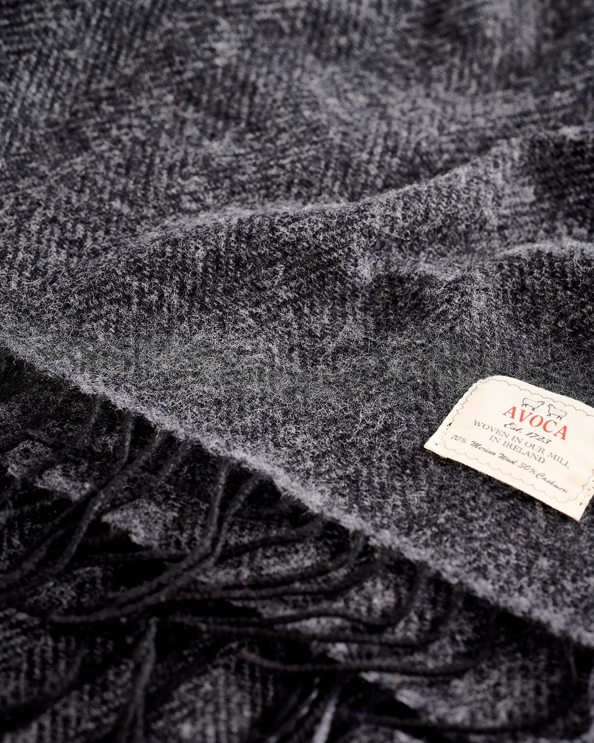 Black & Grey Cashmere Wool Sandymount Scarf