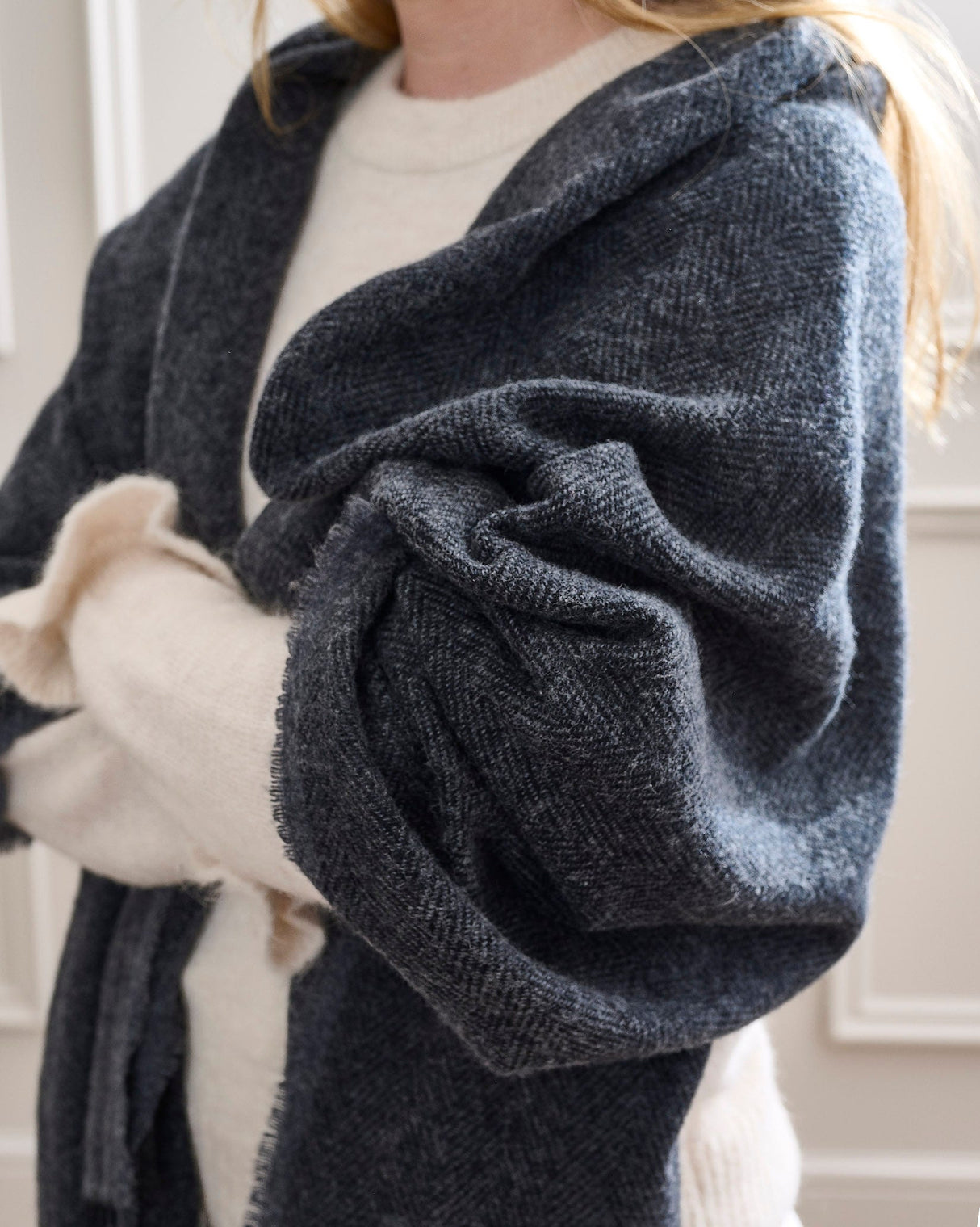 Black & Grey Cashmere Wool Sandymount Scarf