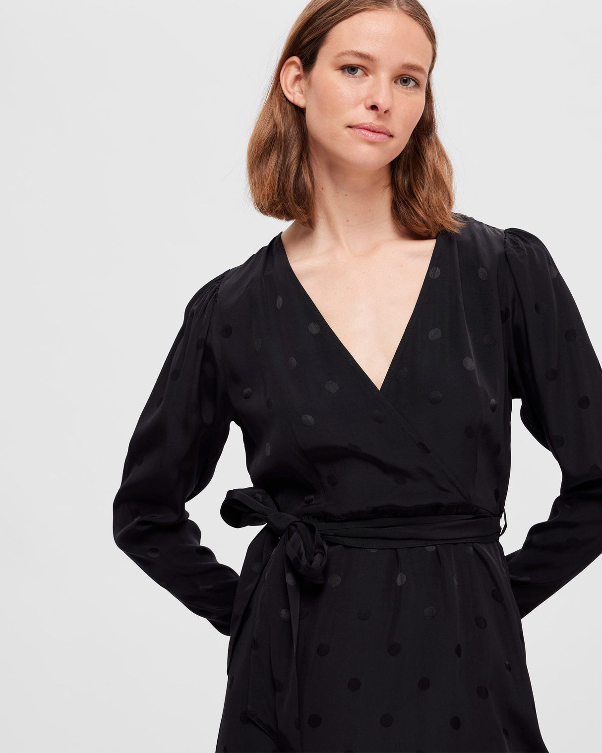 Black-Ludwika-Satin-Ankle-Dress