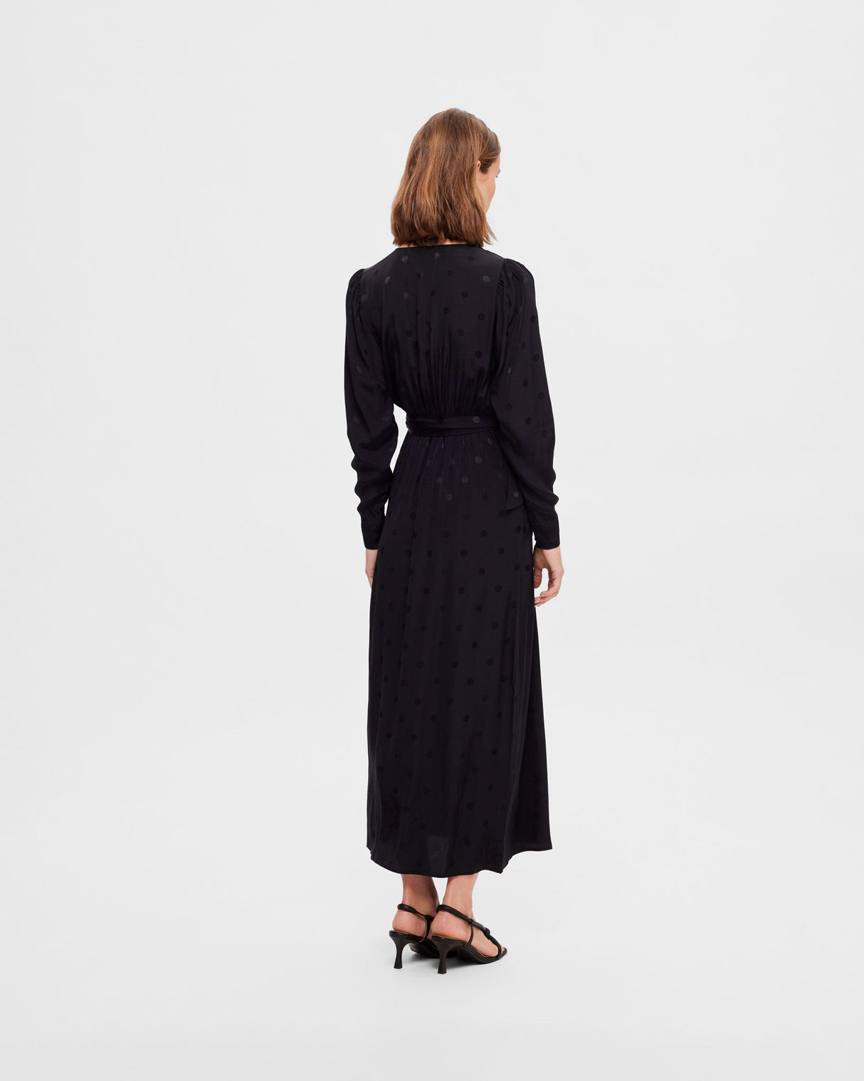 Black Ludwika Satin Ankle Dress