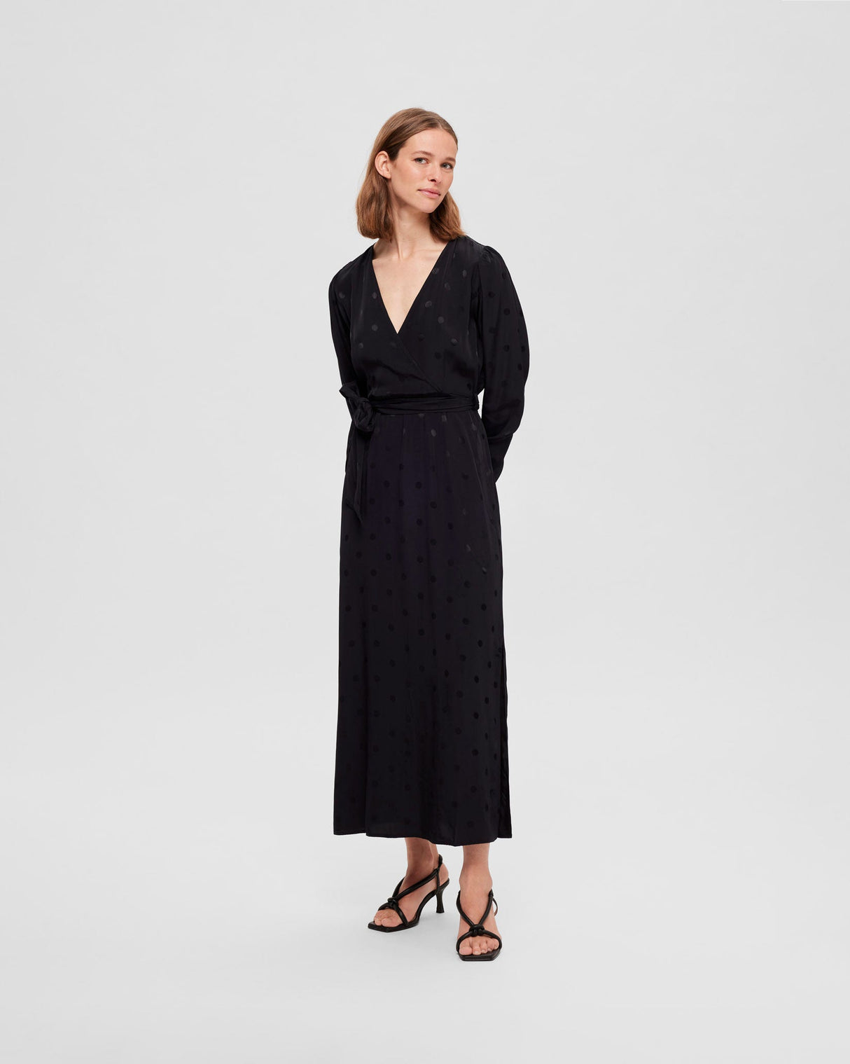 Black-Ludwika-Satin-Ankle-Dress