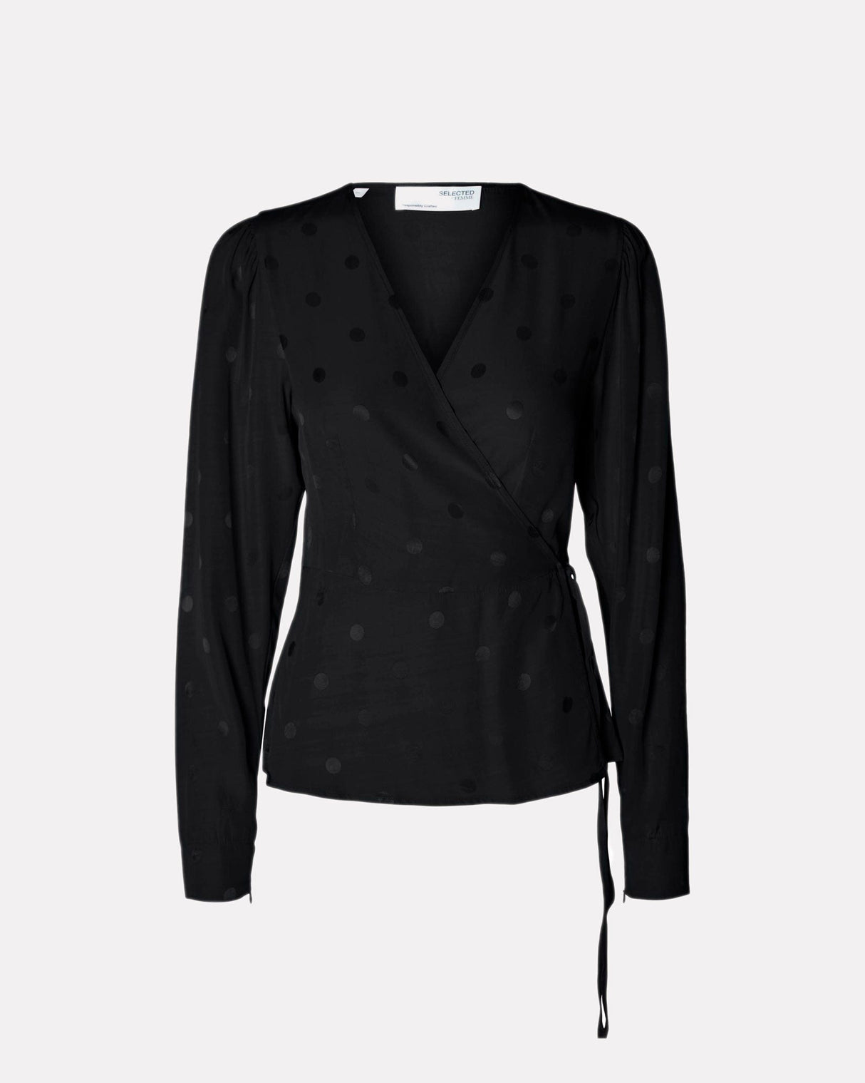Black-Ludwika-Satin-Wrap-Top