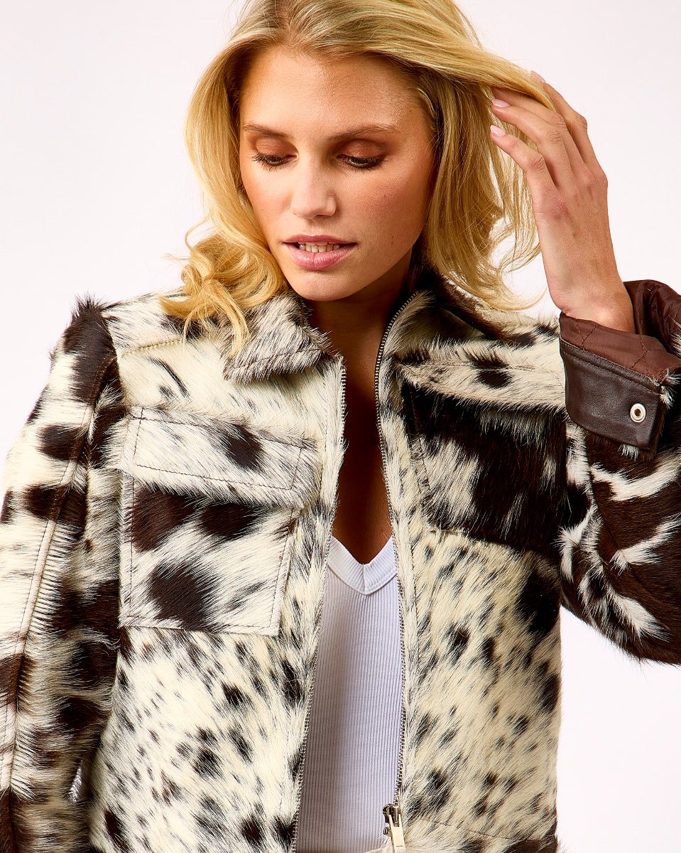 Pony Hair Thea Zip Through Jacket