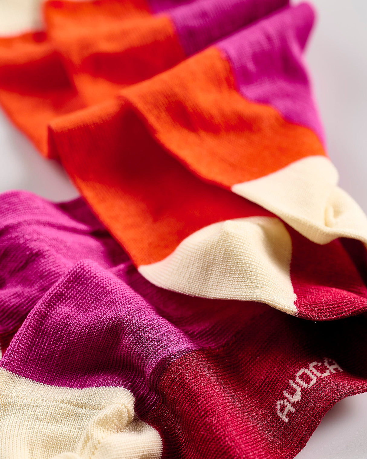 Purple-Orange-Color-Blocks-Ankle-Socks