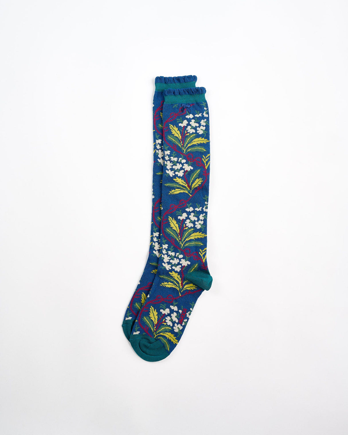 Navy-Oak-Hydrangea-Knee-Sock