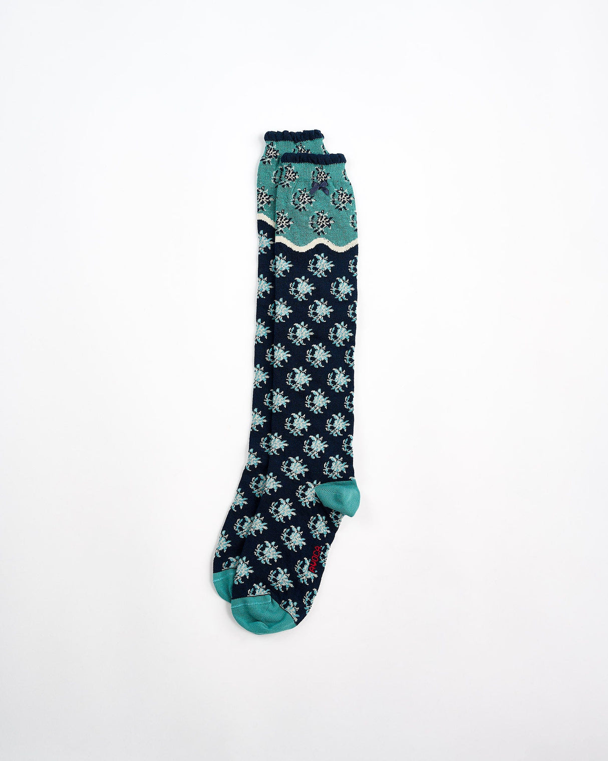 Blue-Flower-Wave-Knee-Socks