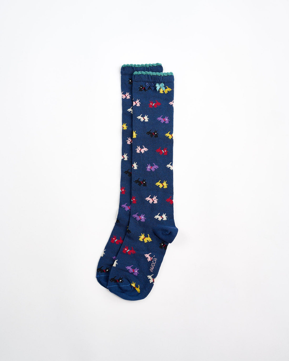 Navy-Scottie-Dog-Knee-Socks
