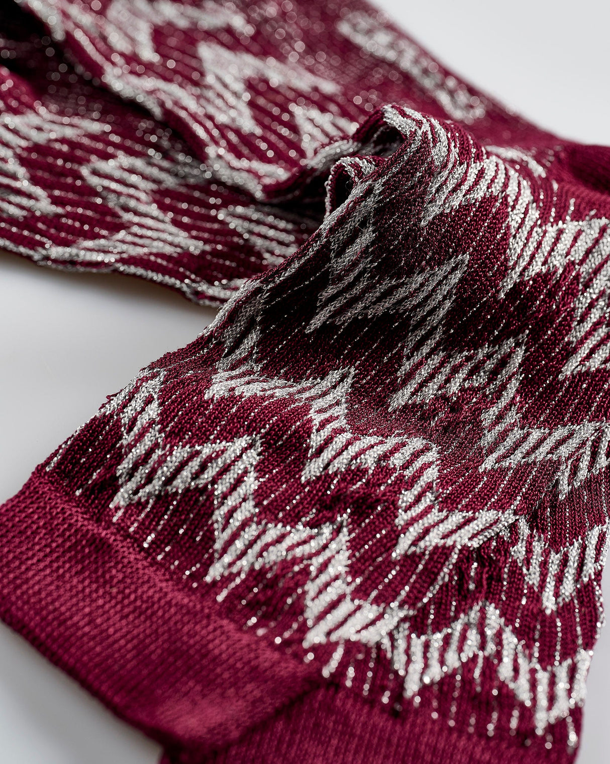 Burgundy-Glitter-Ankle-Socks