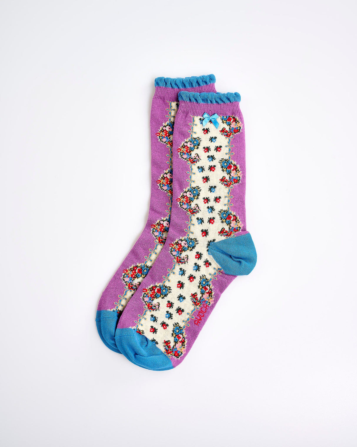 Flowers-On-Vine-Ankle-Socks