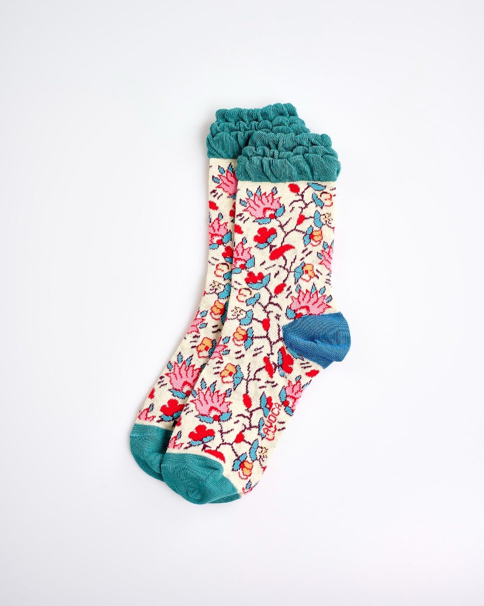 Flowers On Vine Ankle Socks