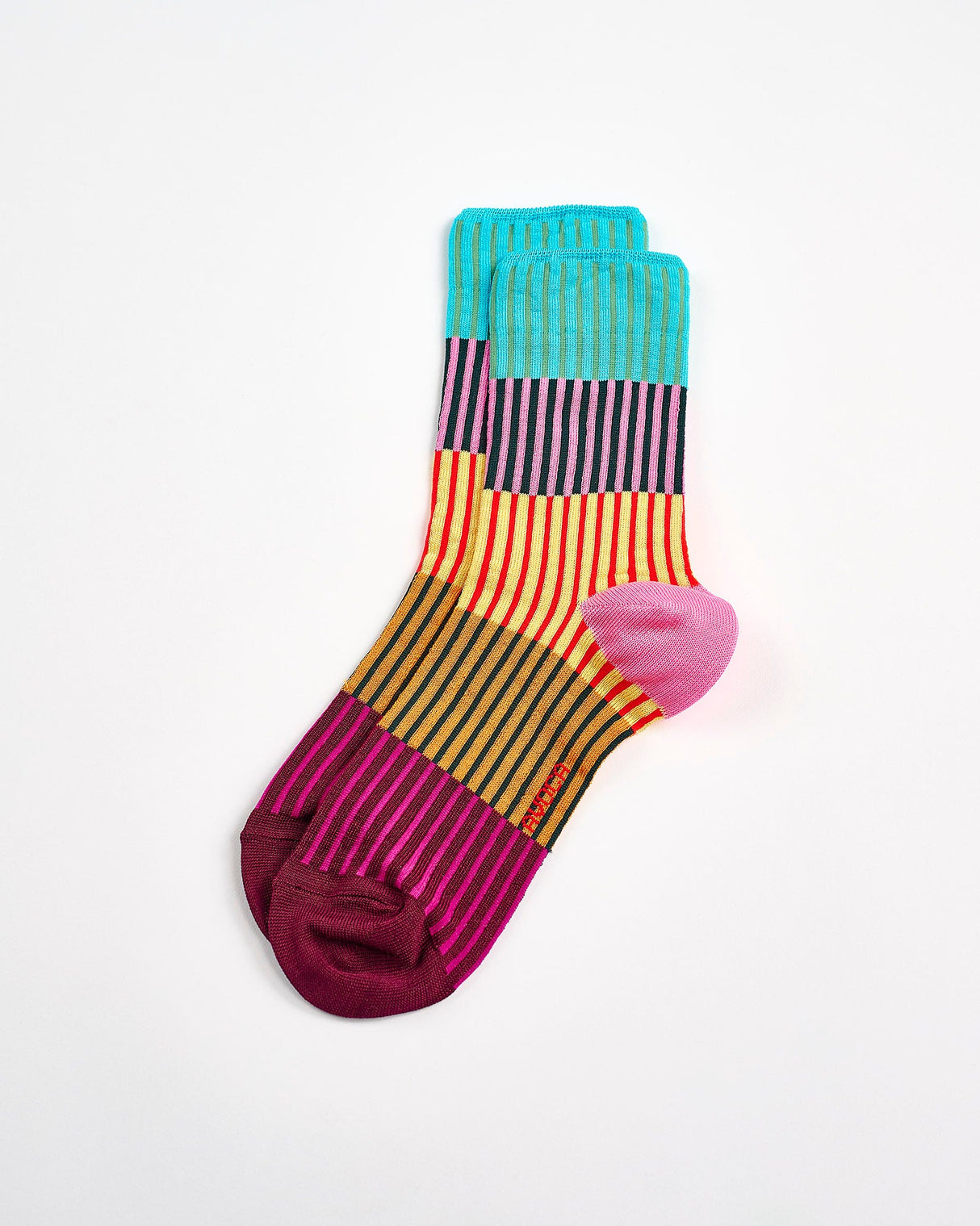 Multicolour-Block-Stripe-Ankle-Socks