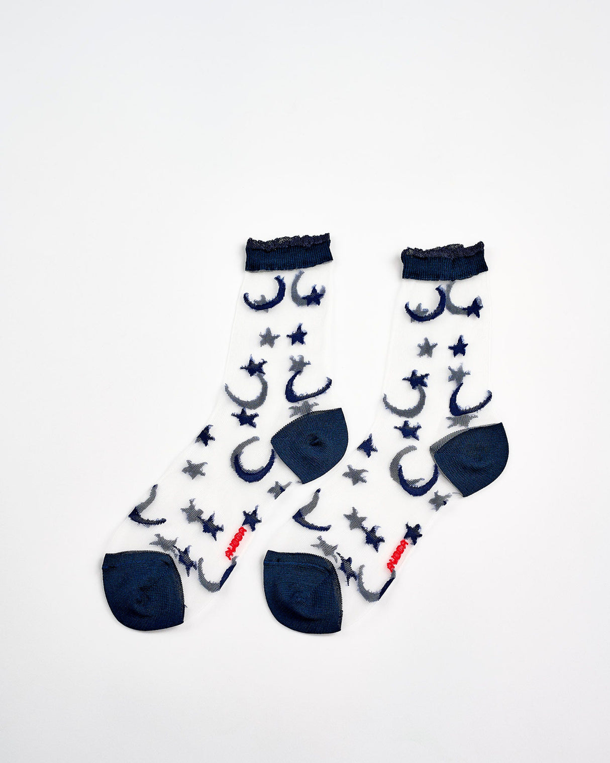 Navy-Moon-Stars-Sheer-Ankle-Socks