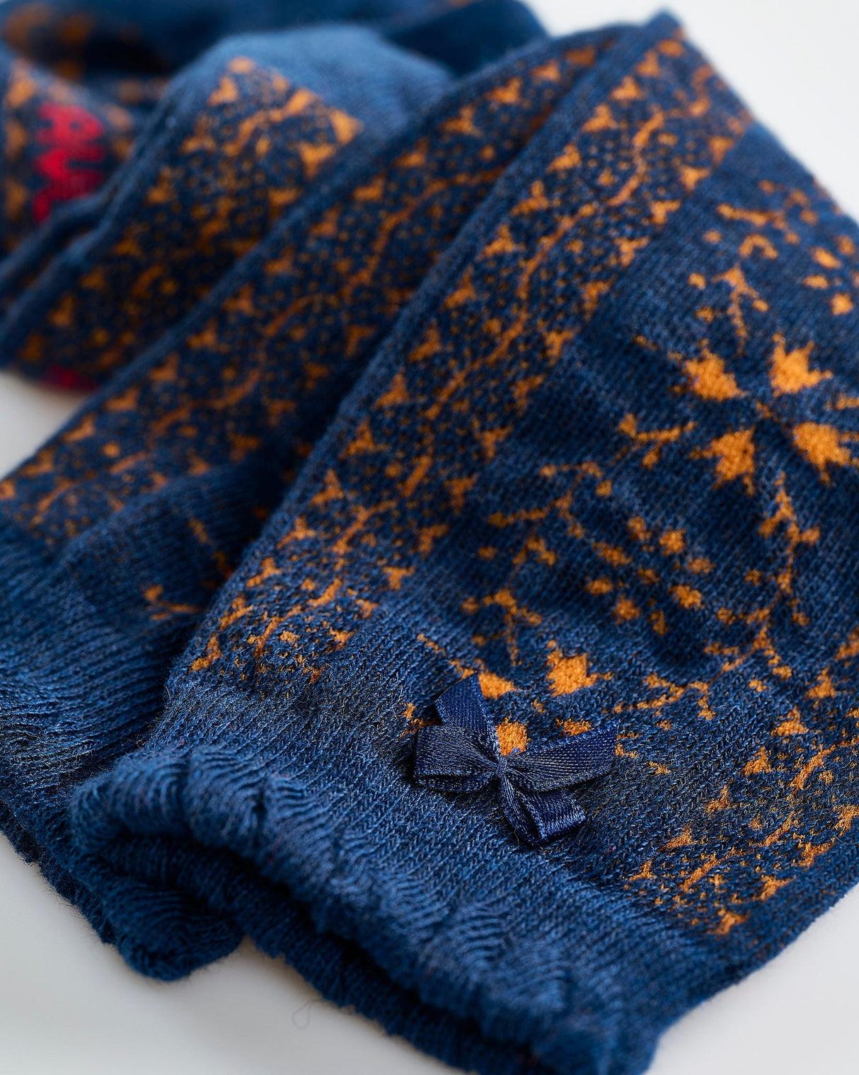 Navy-Neon-Orange-Ankle-Socks