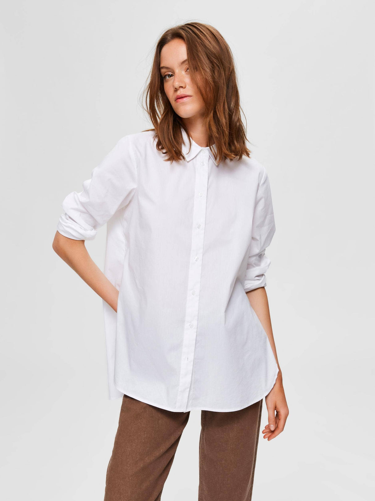 Bright White Ori Side Zip Shirt