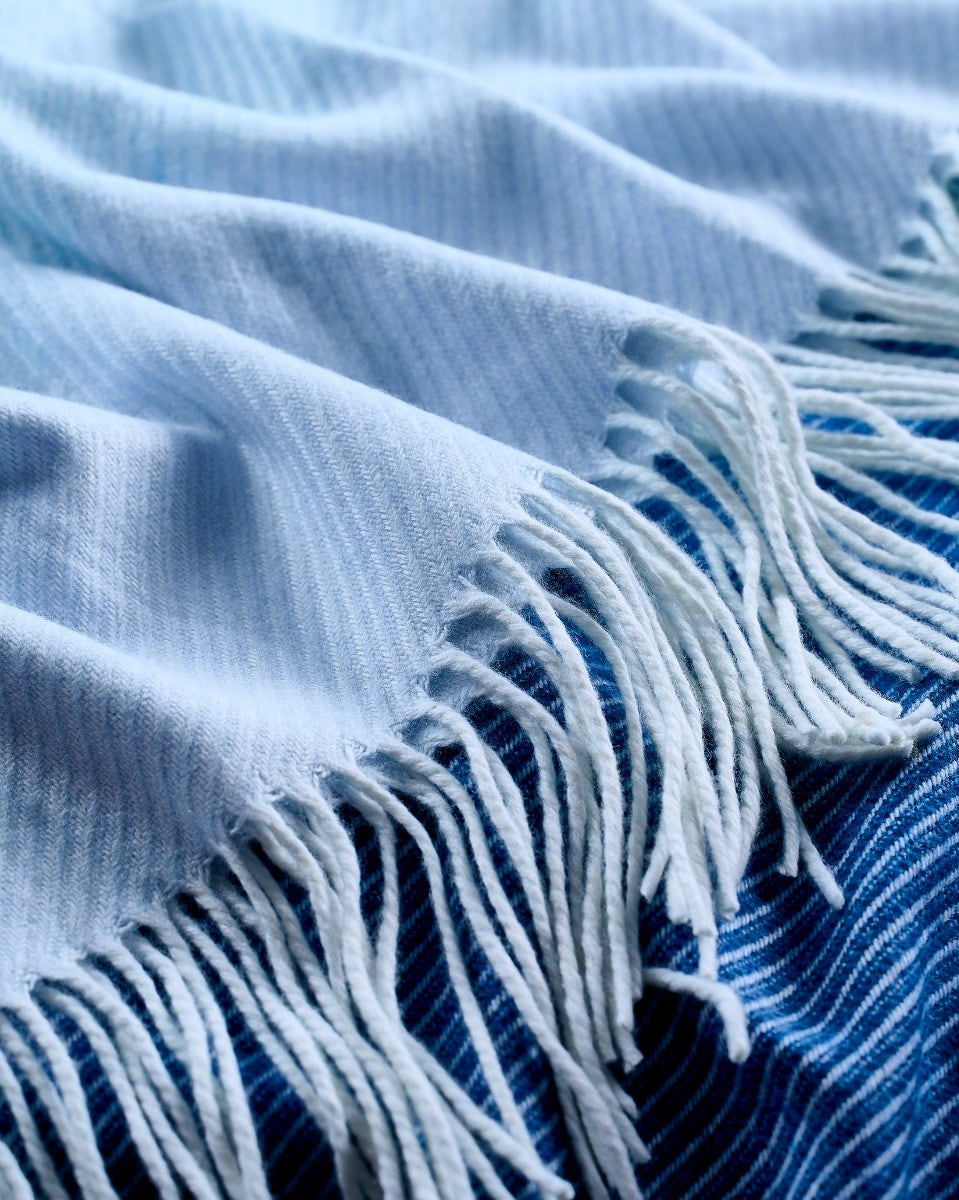 Ombre Denim Cashmere Blend Throw