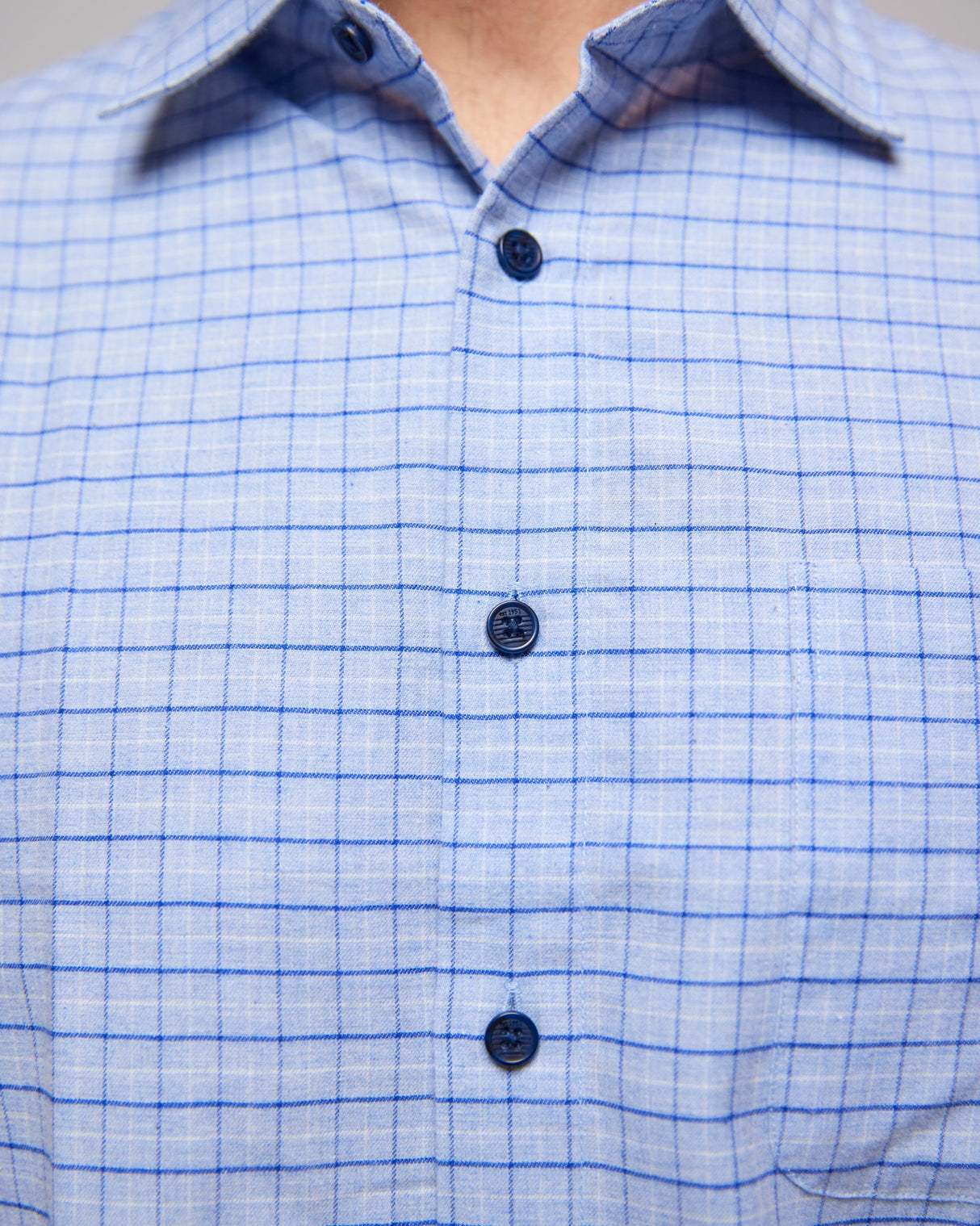 Blue 100% Cotton Warm Winter Shirt