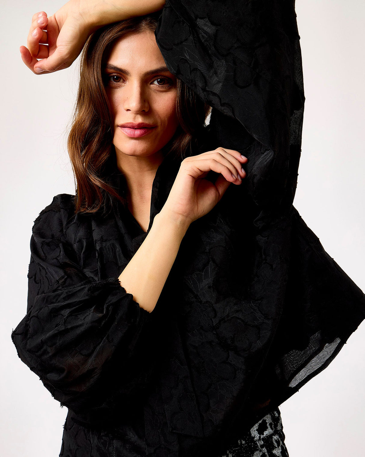 Black Estefan Puff Sleeve Blouse