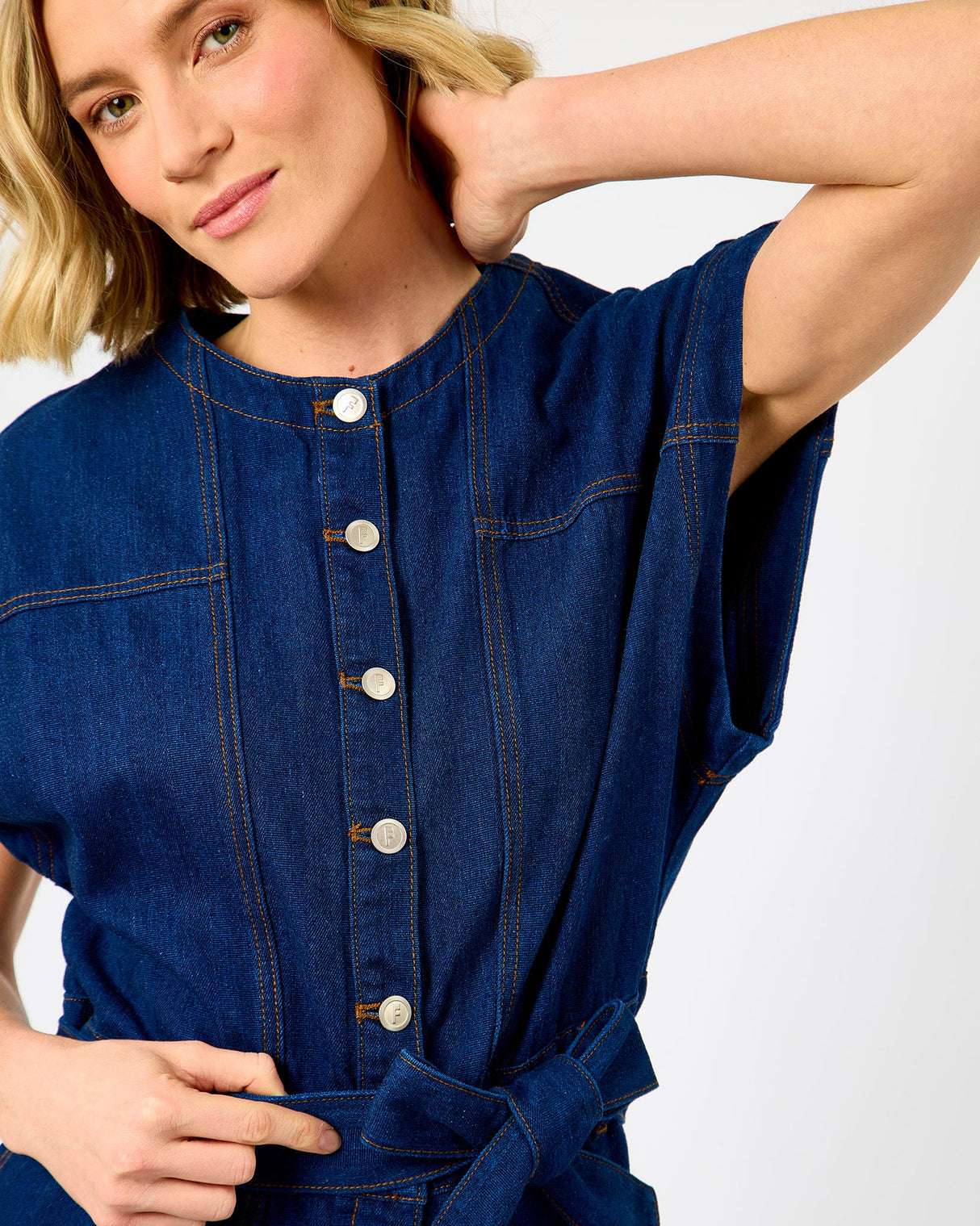 Navy Blue Ludwigia Denim Jumpsuit