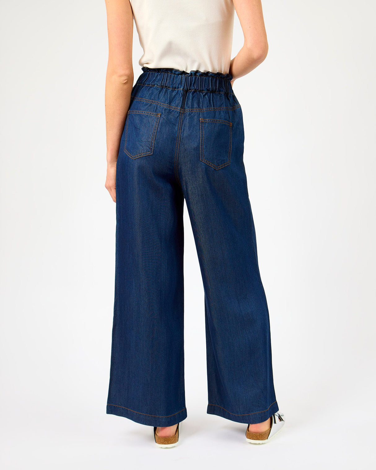Navy Blue Lusitania Wide Leg Pants