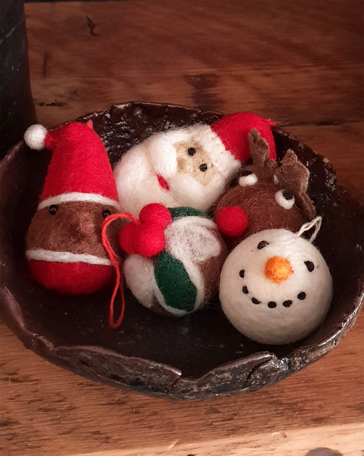 Handmade Felt Character Christmas Tree Baubles - Pack of 5
