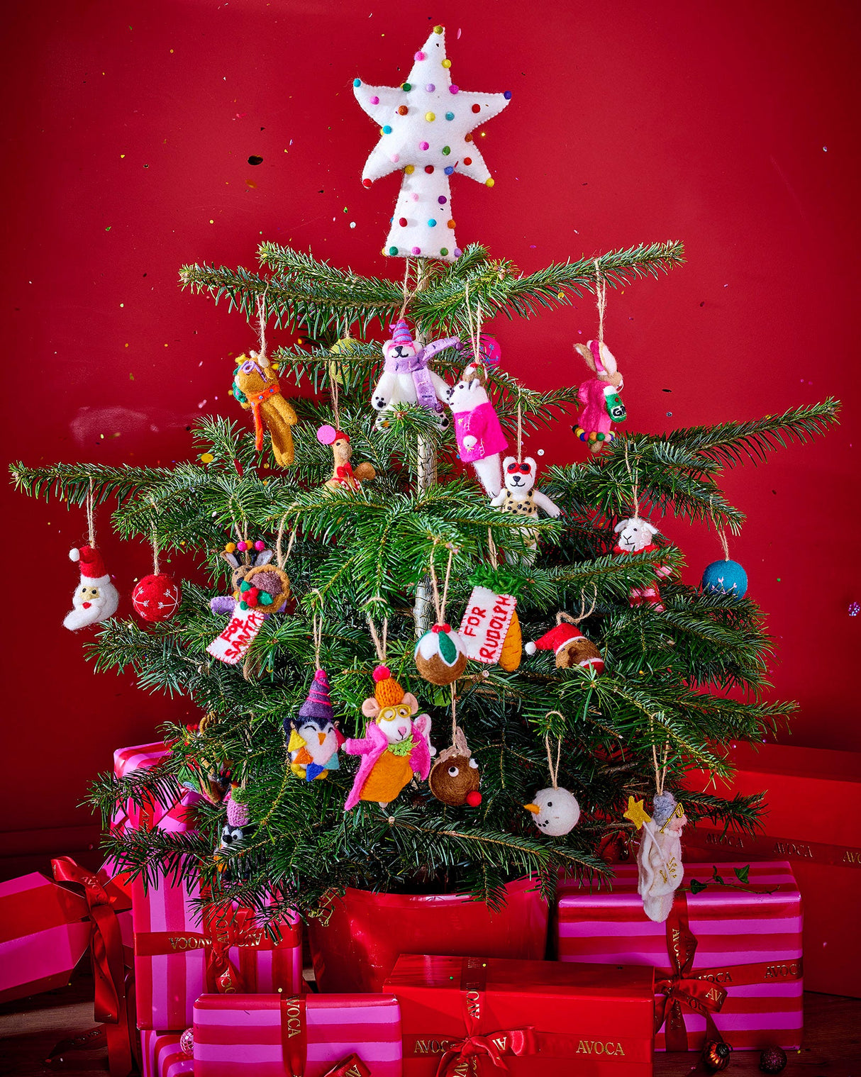Handmade Felt Character Christmas Tree Baubles - Pack of 5