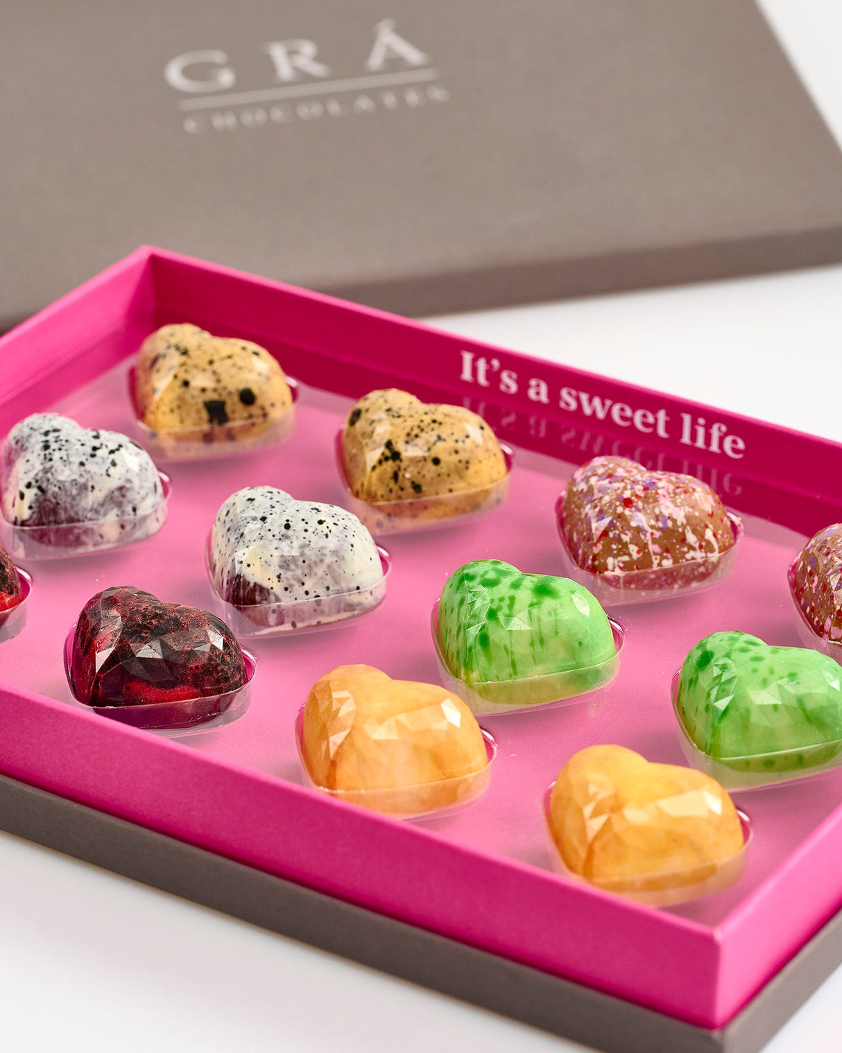 Grá Chocolates Sweet Love 12 Piece Hand-Painted Chocolates