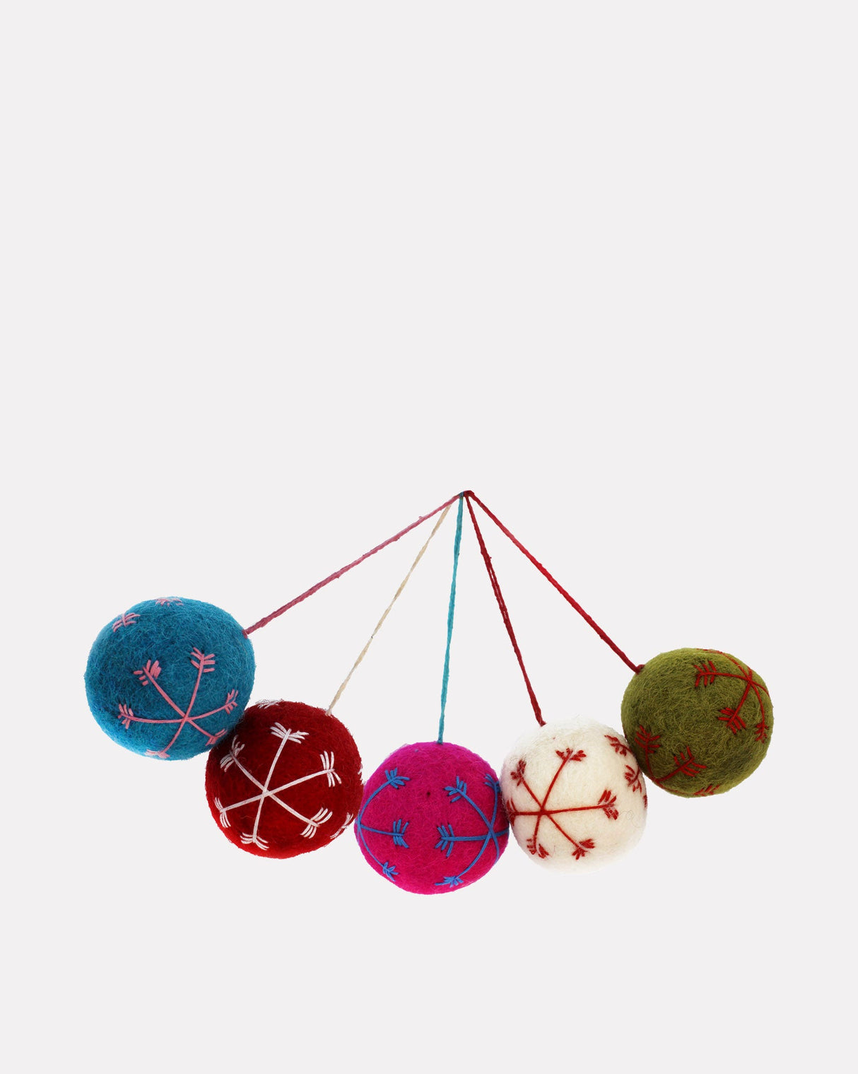 Handmade-Felt-Snowflake-Christmas-Tree-Baubles-Pack-of-5
