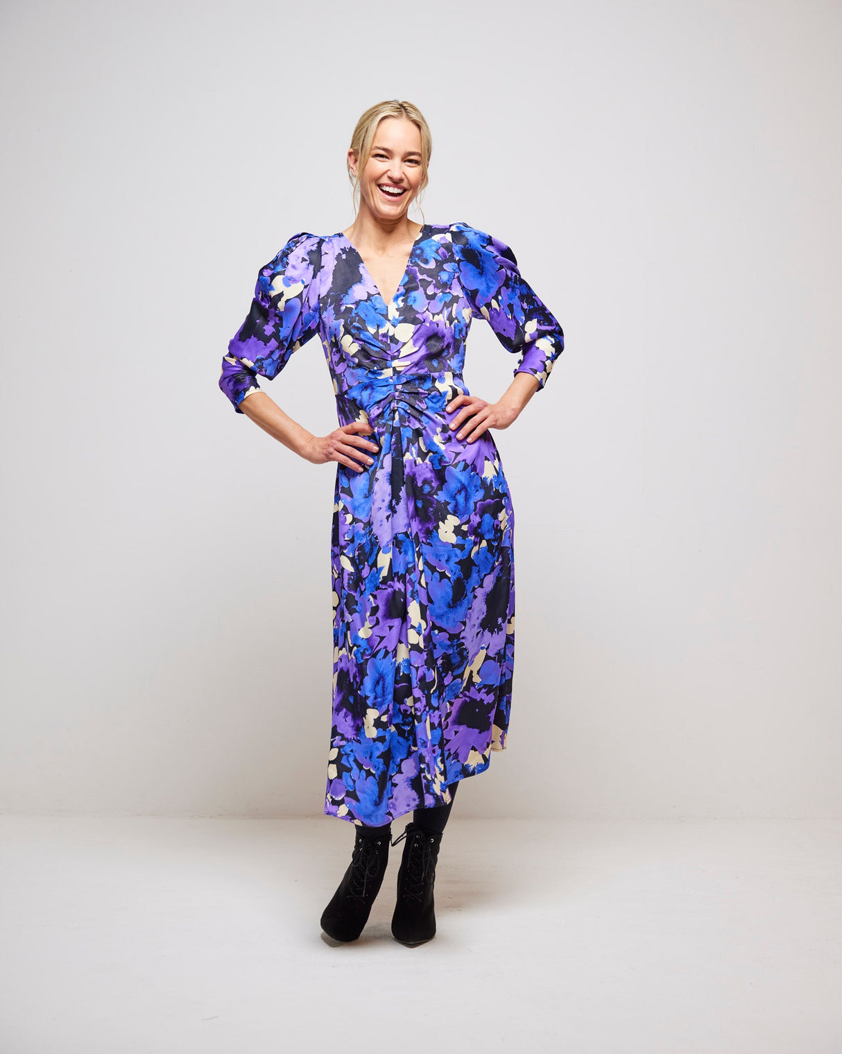 Blue Bloomsbury Vera Long Sleeved Dress