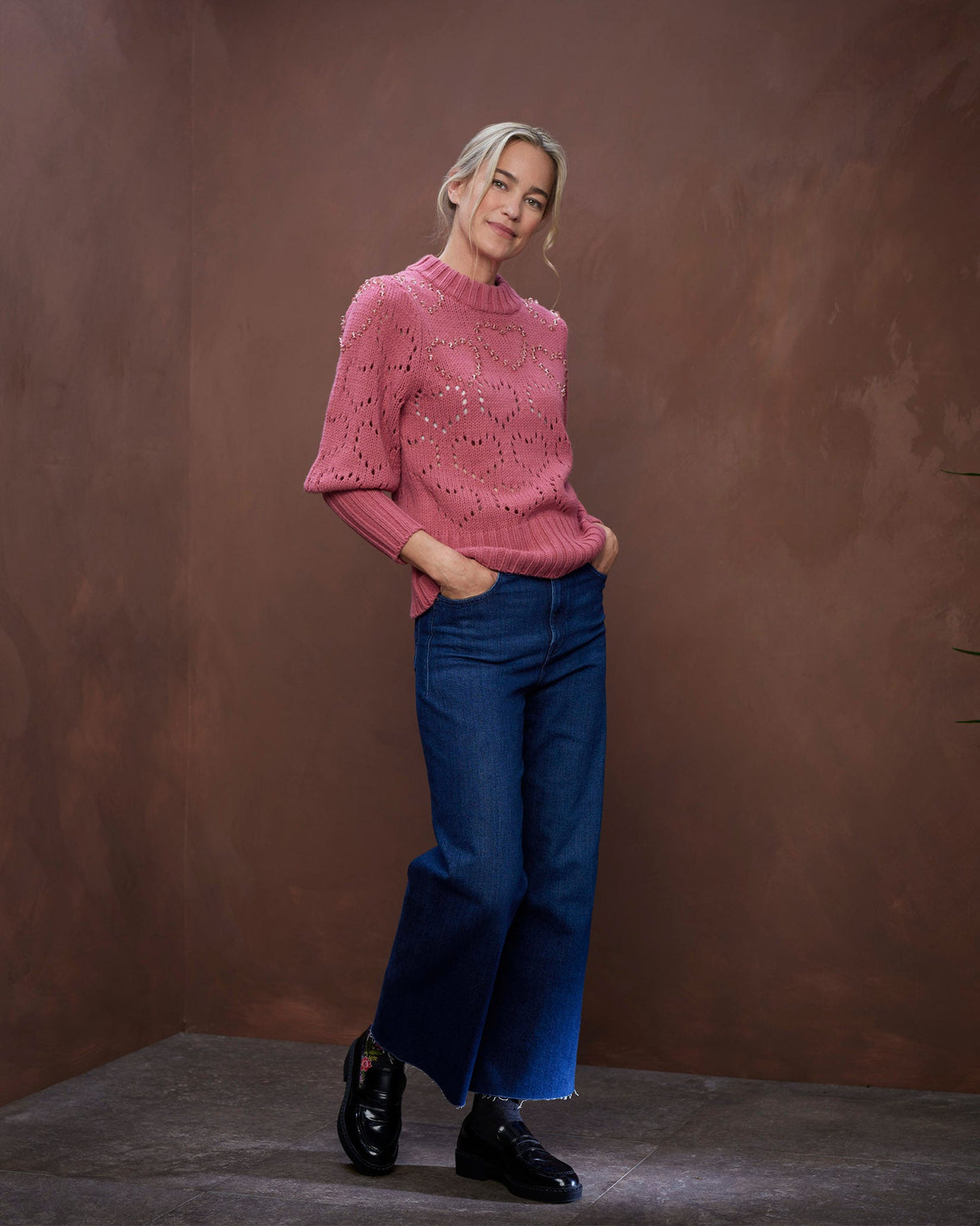 Dirty Pink Diana Beaded Pullover