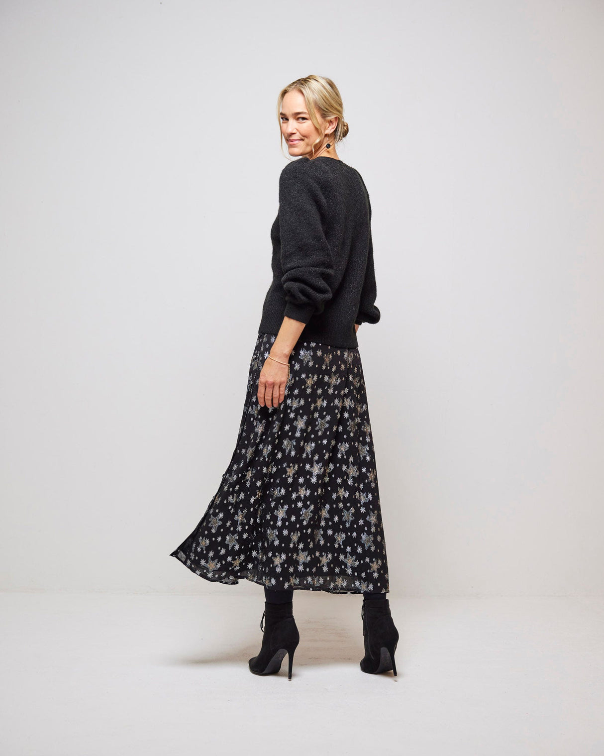 Black & Silver Lydia Indie Skirt