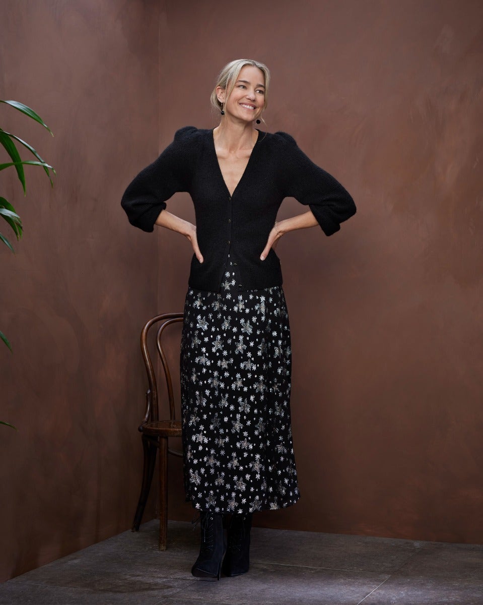 Black Sally V-Neck Cardigan