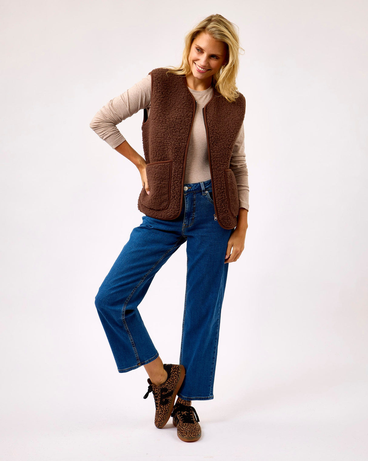 Choco Martini Textured Merino Wool Pepitko Vest